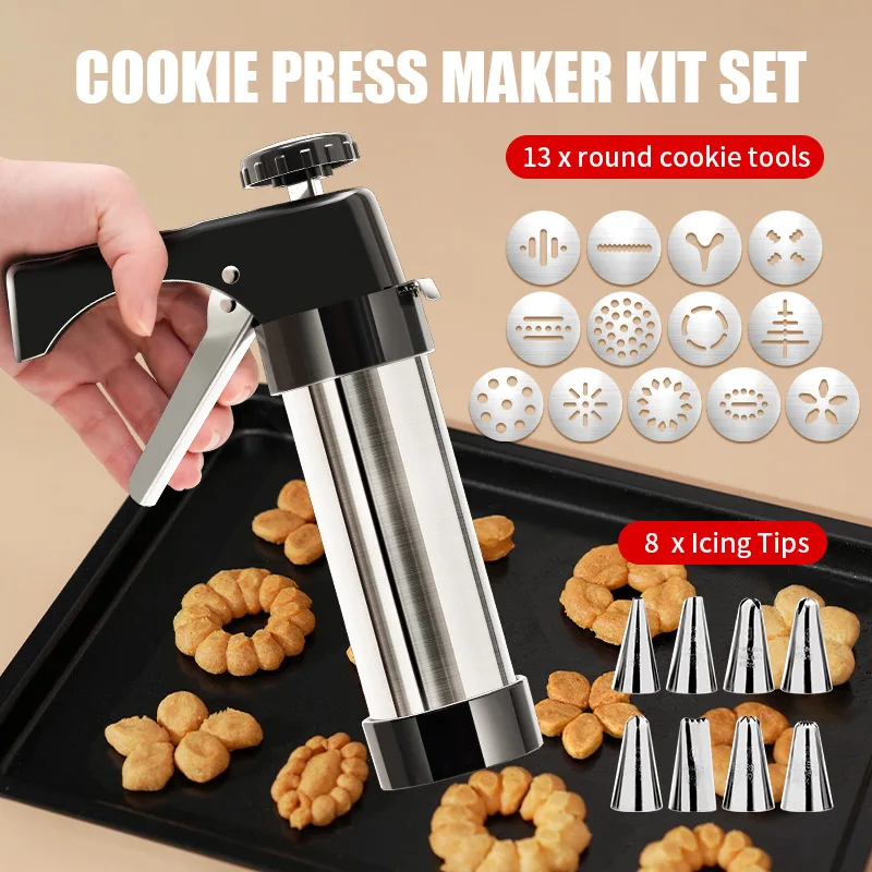 Churros Maker Gun - Cookie Press Gun Kit Stainless Steel