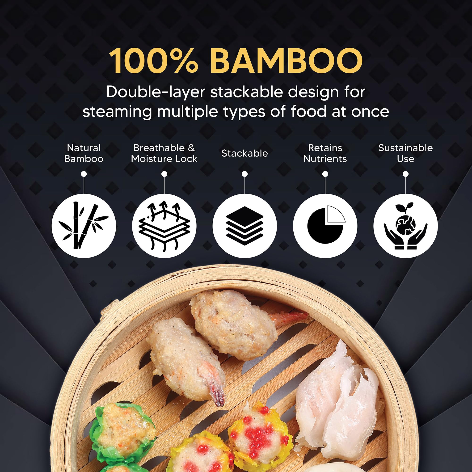 10-Inch Bamboo Food Steamer wi - Bao Steamer Bamboo review and price