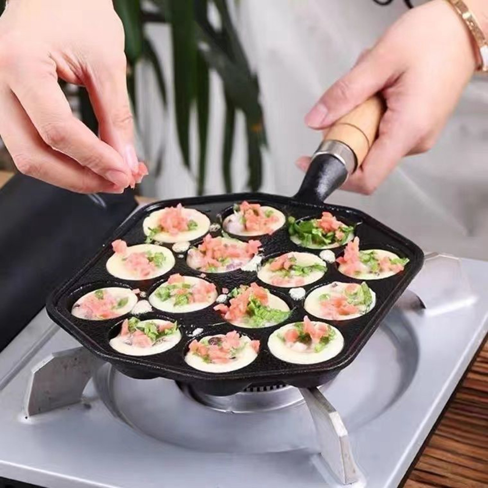 14 Holes Takoyaki Pan Nonstick - Egg Waffle Pan review and price