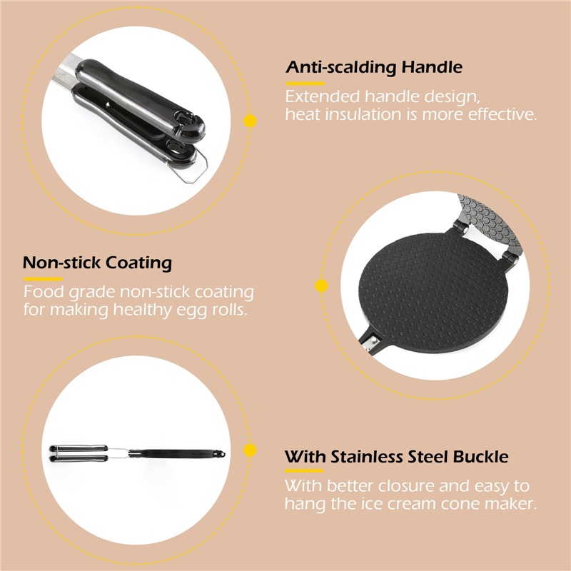 22cm Non-Stick Egg Roll Waffle - Egg Waffle Pan review and price