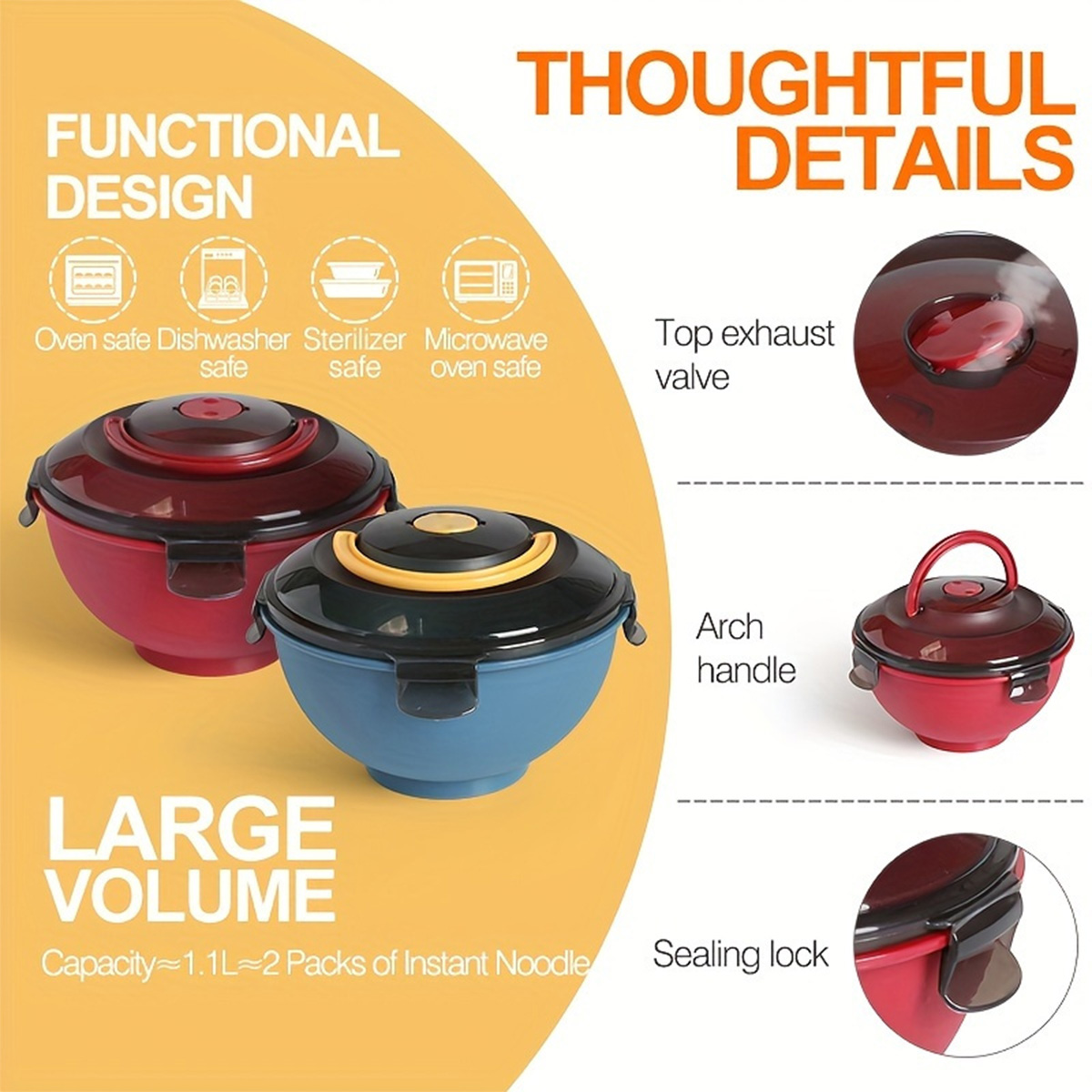 Portable Salad Noodle Soup Bow - Dim Sum Basket review and price